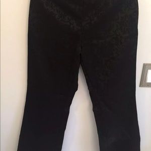 Woman’s Black Damask Dress Pants